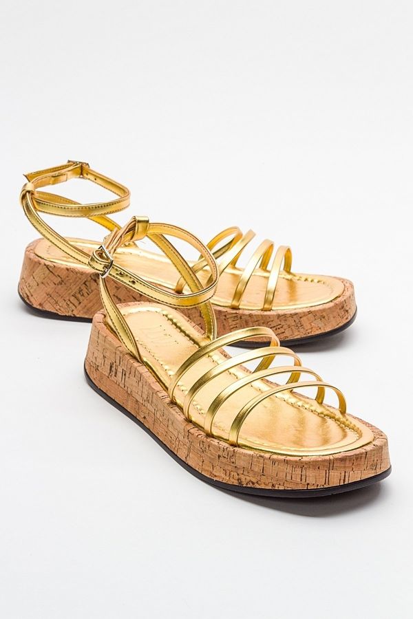 LuviShoes LuviShoes ANGELA Metallic Gold Women's Sandals