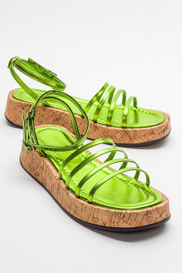 LuviShoes LuviShoes ANGELA Women's Metallic Green Sandals