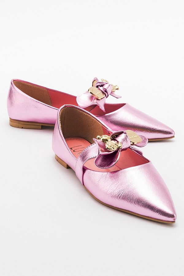 LuviShoes LuviShoes HELSI Women's Pink Bow Flat Flats