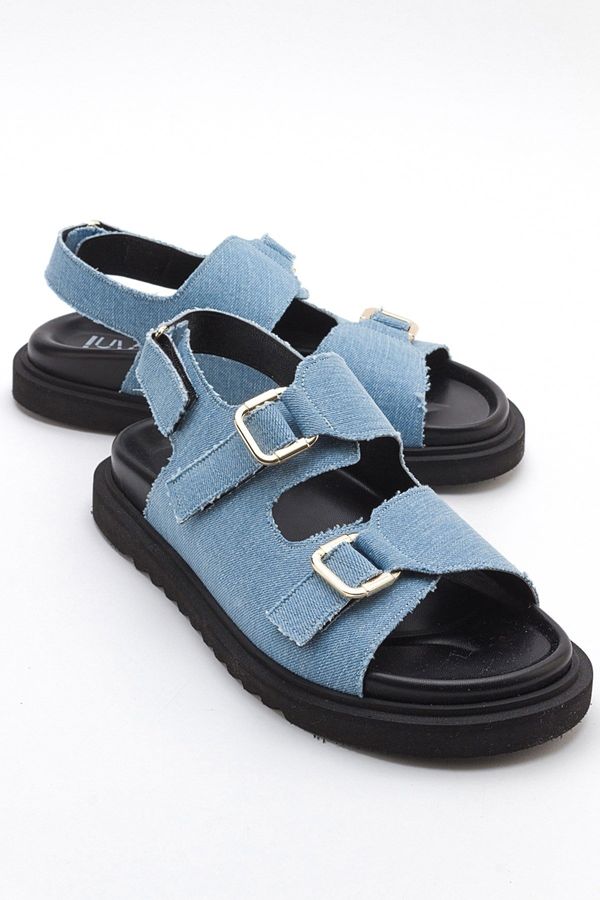 LuviShoes LuviShoes HERMOSA Blue Women's Jeans Sandals