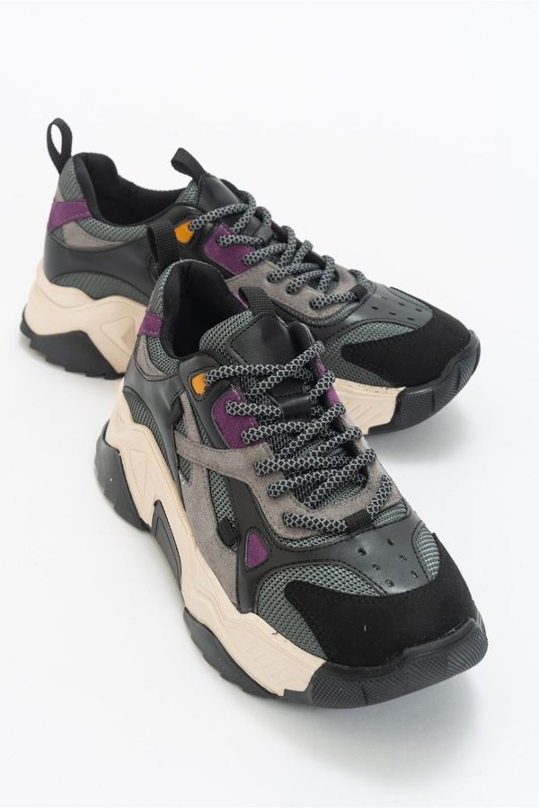 LuviShoes LuviShoes Lecce Black-Purple Multi Women's Sneakers