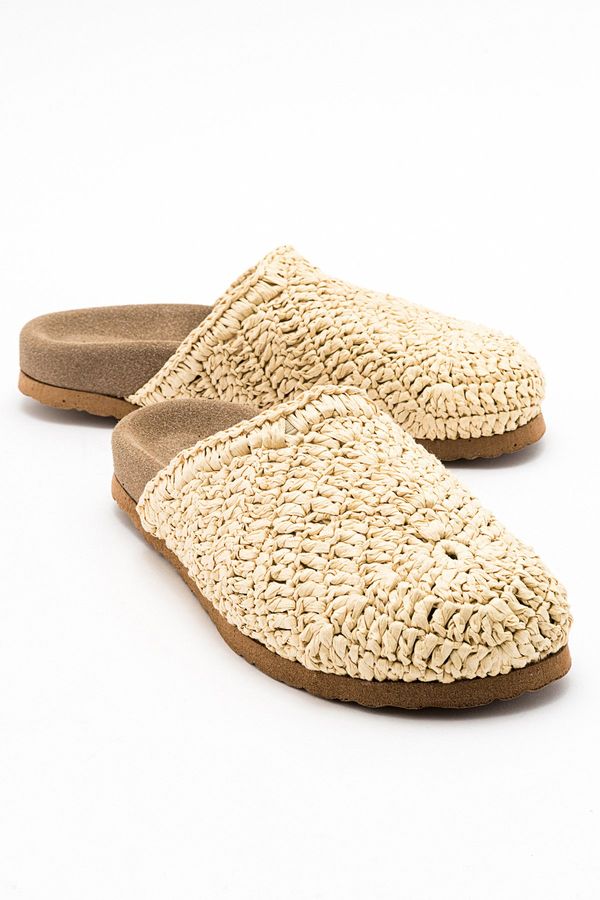 LuviShoes LuviShoes LOOP Beige Knitted Women's Slippers