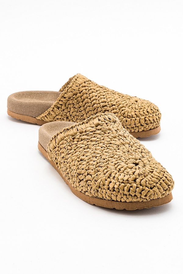 LuviShoes LuviShoes LOOP Light Brown Knitted Women's Slippers