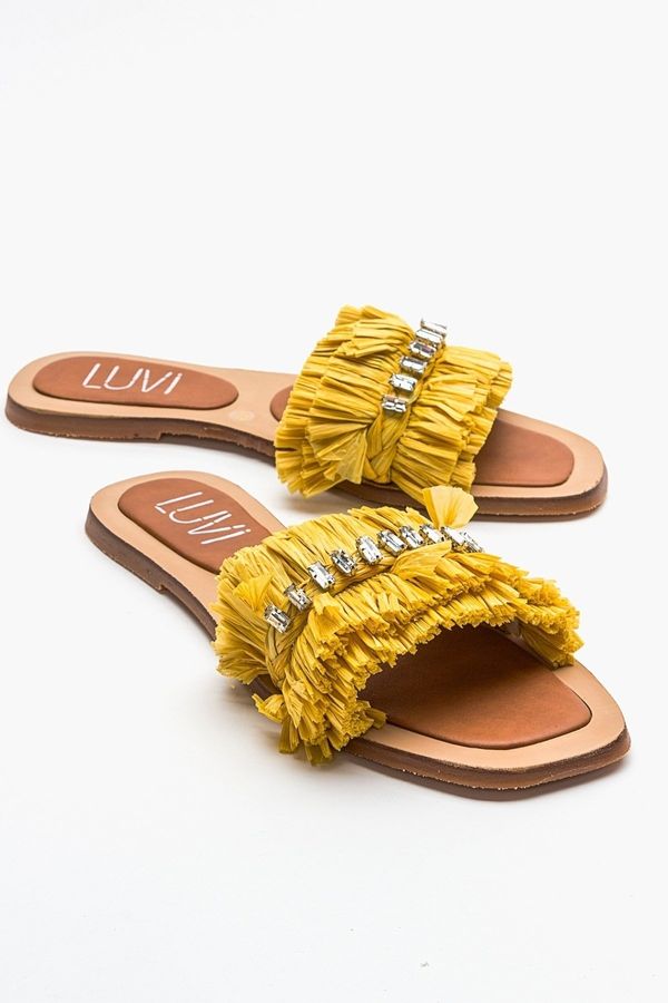 LuviShoes LuviShoes LUPE Yellow Stone Women's Slippers
