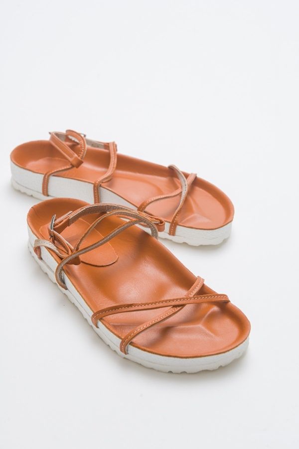 LuviShoes LuviShoes Muse Women's Genuine Leather Orange Sandals