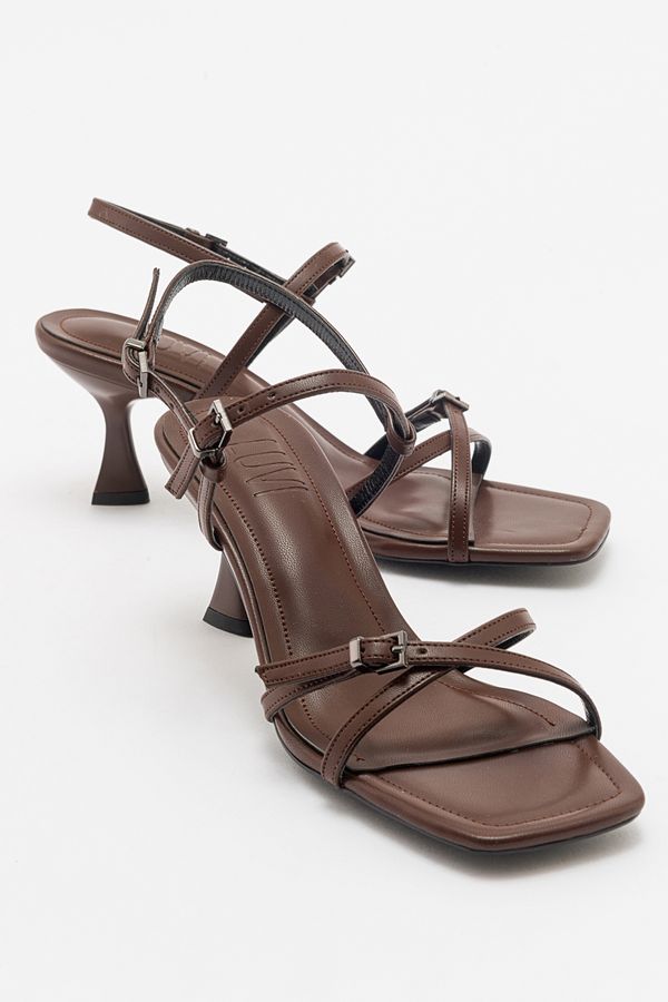 LuviShoes LuviShoes NEBEL Women's Brown Skin Heeled Sandals
