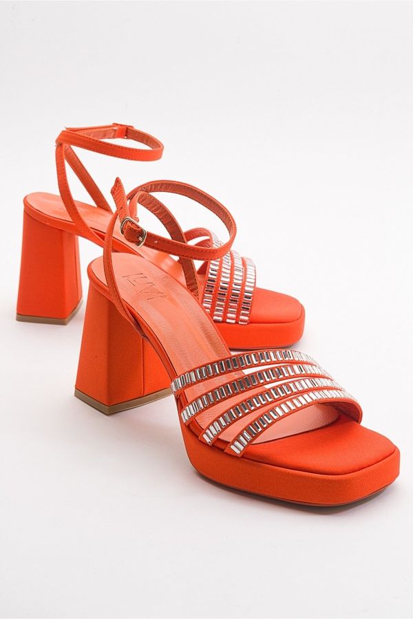 LuviShoes LuviShoes Nove Orange Women's Heeled Shoes