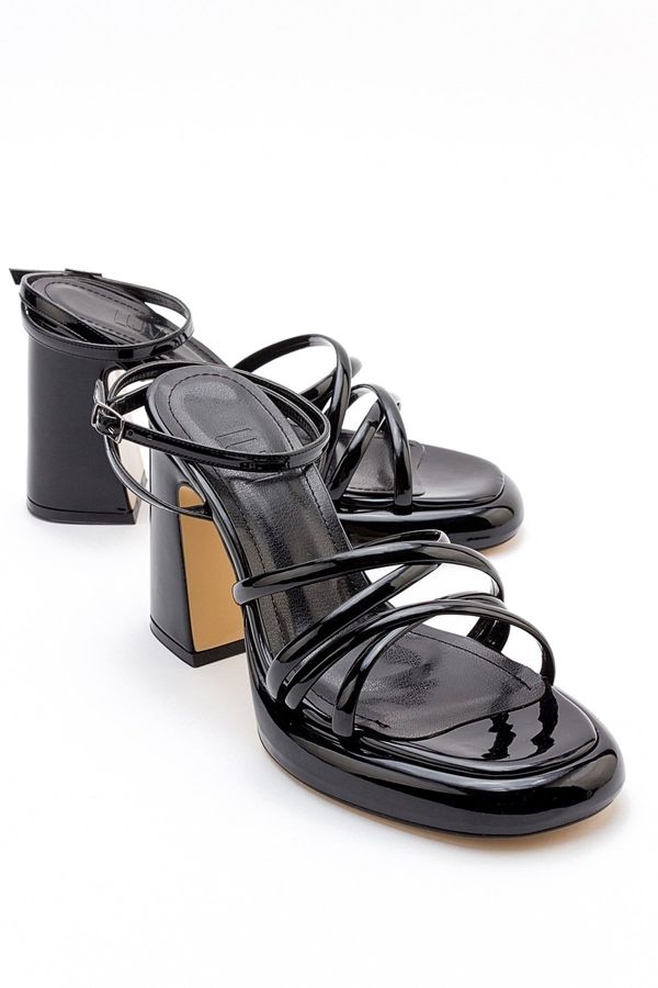 LuviShoes LuviShoes OPPE Black Patent Leather Women's Heeled Shoes