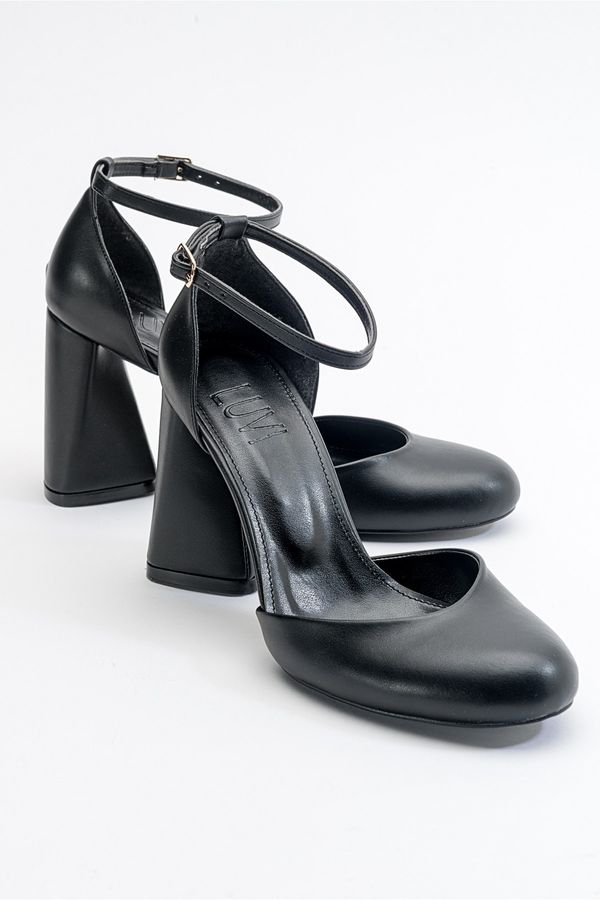 LuviShoes LuviShoes Oslo Black Skin Women's High Heels Shoes