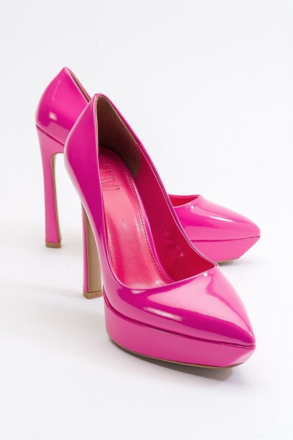 LuviShoes LuviShoes Peev Fuchsia Patent Leather Women's Heeled Shoes