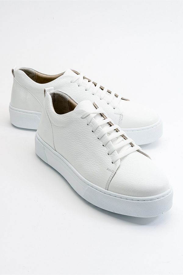 LuviShoes LuviShoes Renno White Leather Men's Shoes