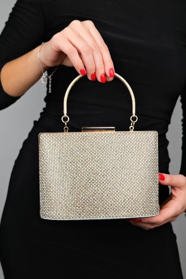 LuviShoes LuviShoes REYES Women's Gold Stone Handbag