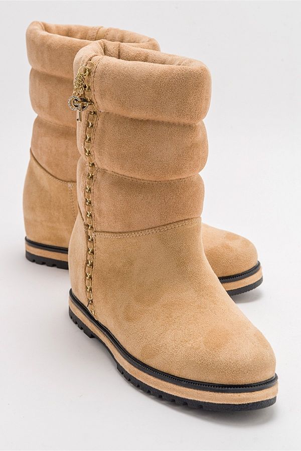 LuviShoes LuviShoes STOR Women's Beige Suede Boots