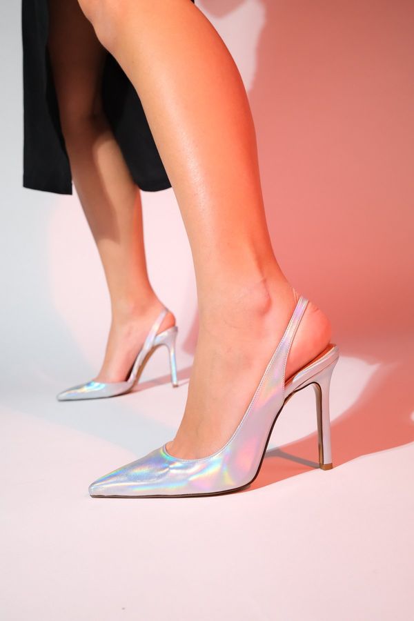 LuviShoes LuviShoes Twine Women's Metallic Silver Heeled Shoes