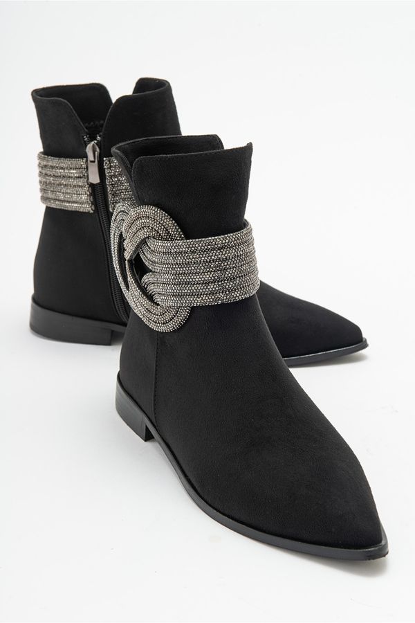 LuviShoes LuviShoes UNDO Women's Black Suede Stone Boots