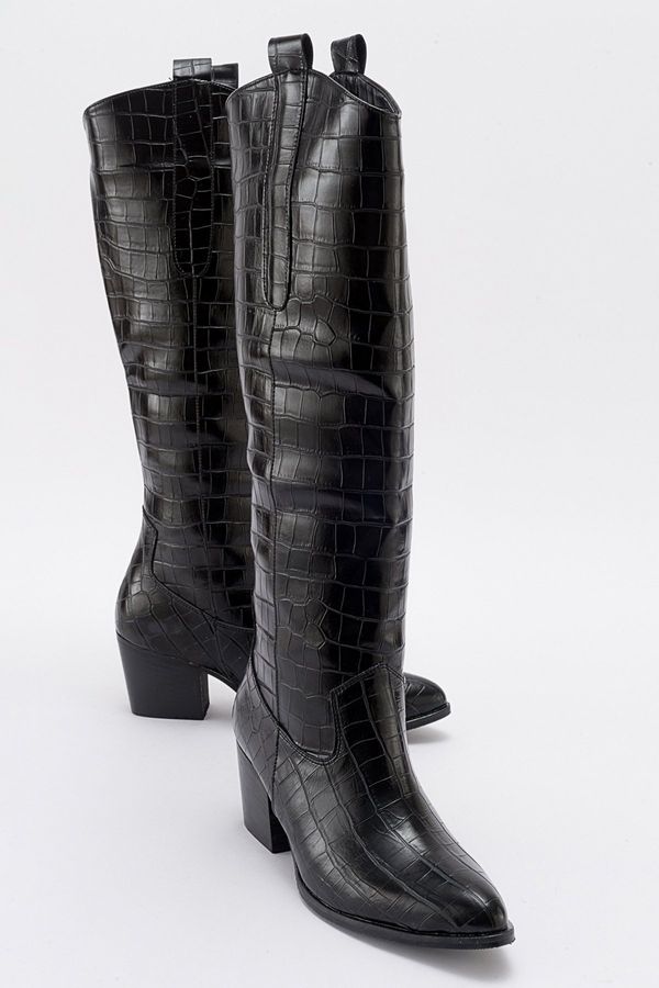 LuviShoes LuviShoes VIENNA Black Print Women's Boots