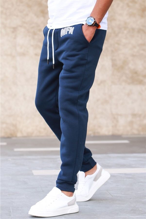 Madmext Madmext 3-Threads Navy Blue Men's Tracksuit with Rayon 5427