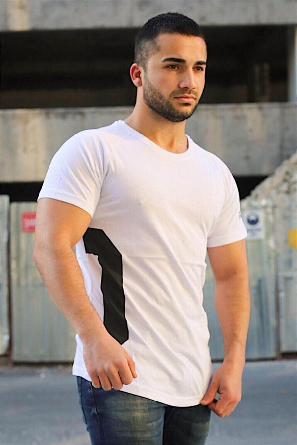 Madmext Madmext Advertising Sleeve White T-Shirt 4102