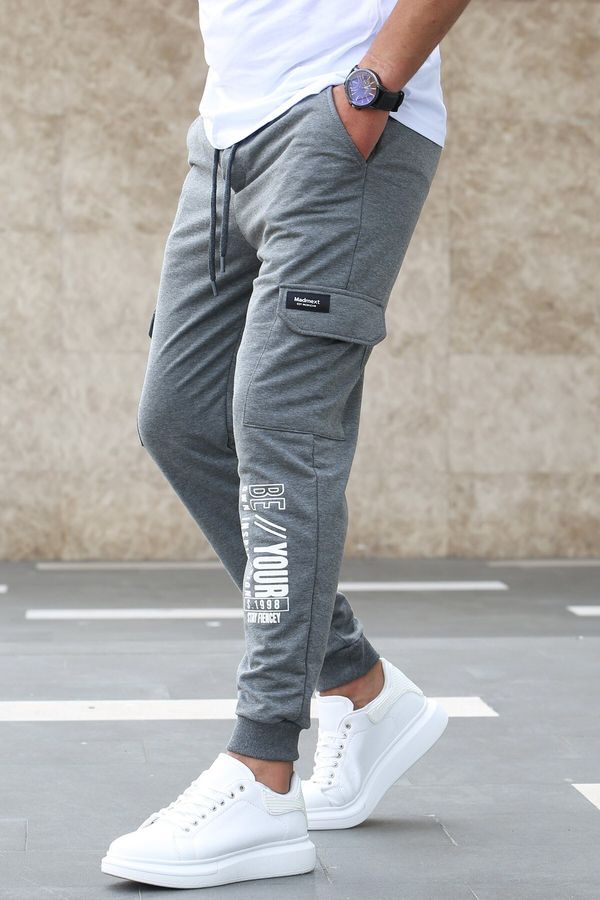 Madmext Madmext Anthracite Printed Tracksuit 4079