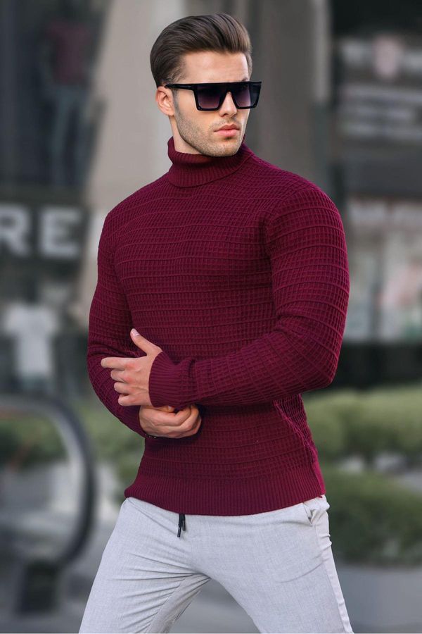 Madmext Madmext Burgundy Turtleneck Knitwear Sweater 6832