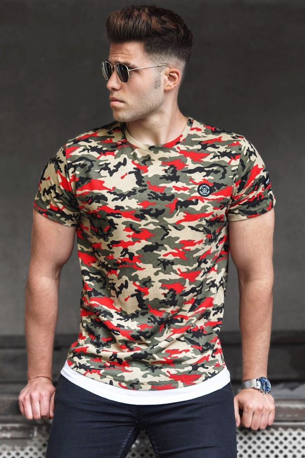 Madmext Madmext Camouflage Patterned Red Men's T-Shirt 4480