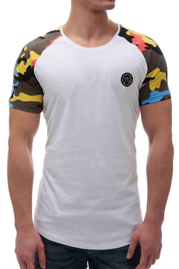 Madmext Madmext Camouflage Patterned White T-Shirt 2979