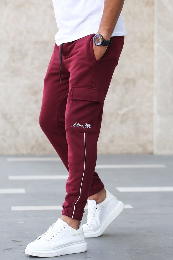 Madmext Madmext Claret Red Men's Tracksuit with Pocket 4828