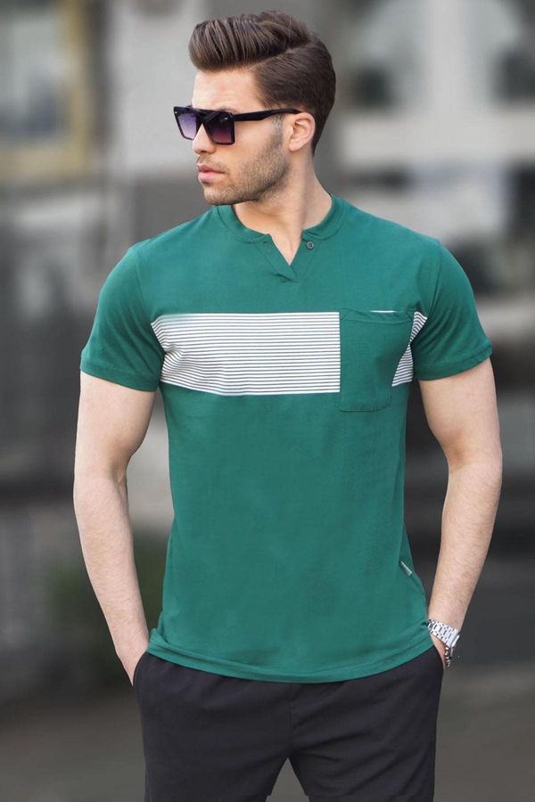 Madmext Madmext Dark Green Pocket Detailed Men's Regular Fit T-Shirt 6094