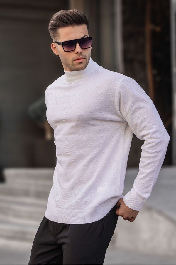 Madmext Madmext Ecru Men's Turtleneck Knitwear Sweater 6301