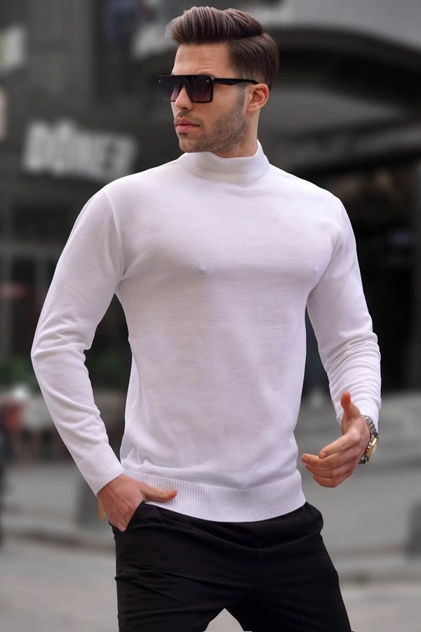 Madmext Madmext Ecru Slim Fit Half Turtleneck Men's Knitwear Sweater 6343