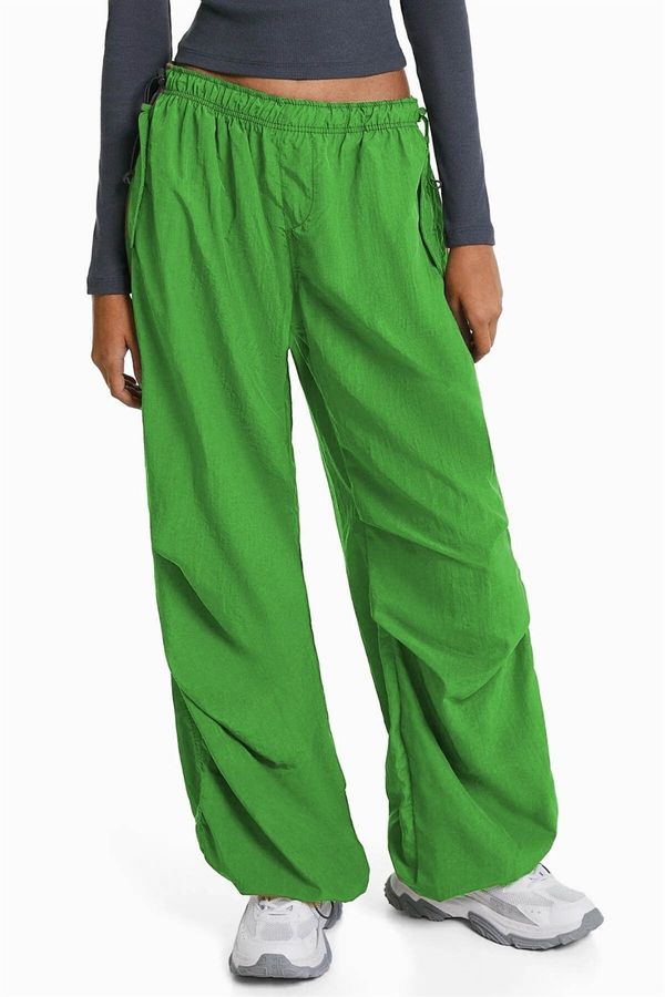 Madmext Madmext Green Parachute Jogger Women's Trousers
