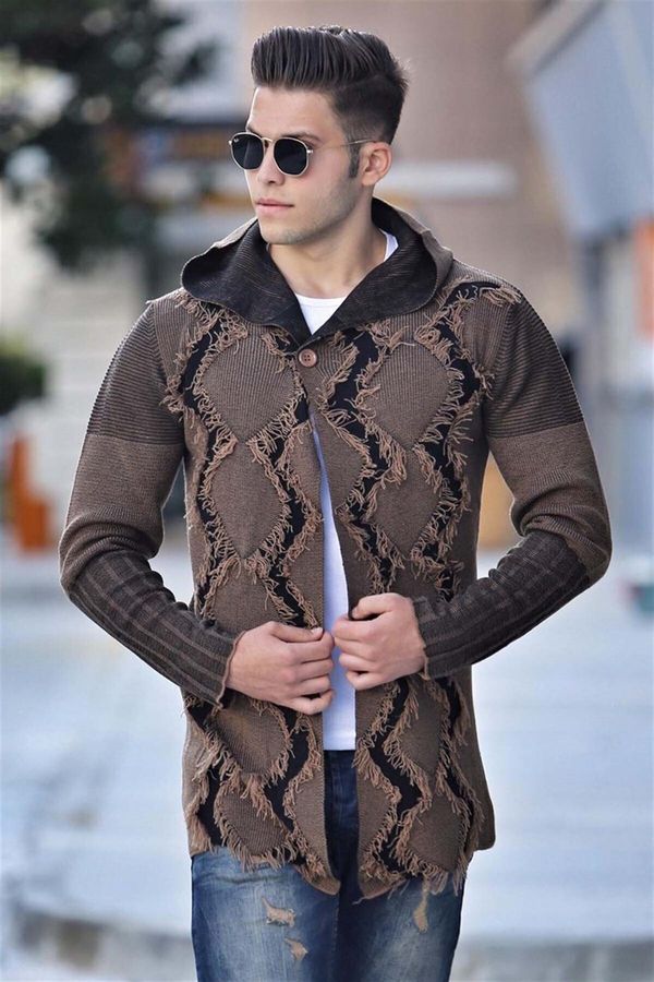 Madmext Madmext Knit Detailed Camel Cardigan 2058