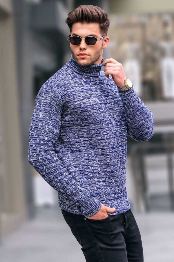 Madmext Madmext Light Navy Blue Turtleneck Knitwear Sweater 5758