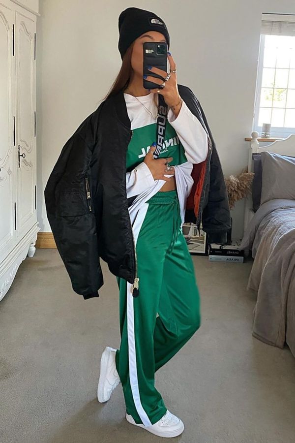 Madmext Madmext Mad Girls Green Loose Fit Tracksuit