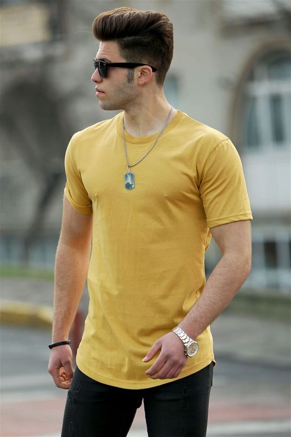 Madmext Madmext Men's Basic Yellow T-Shirt 4500