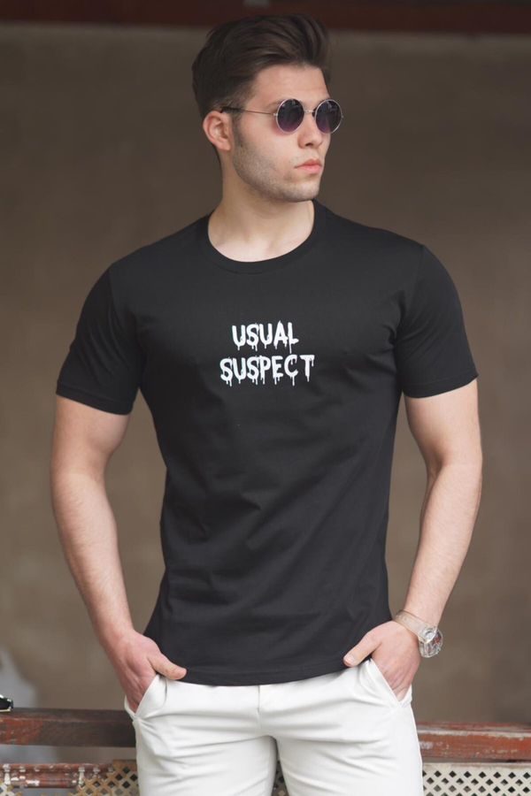 Madmext Madmext Men's Black Printed T-Shirt 5275