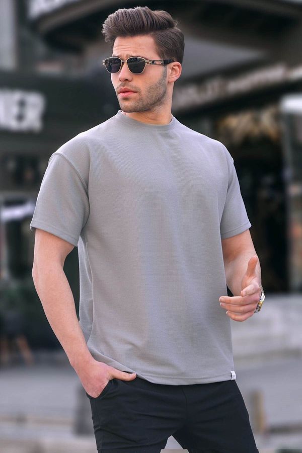 Madmext Madmext Men's Dyed Gray Regular Fit Basic T-Shirt 6099