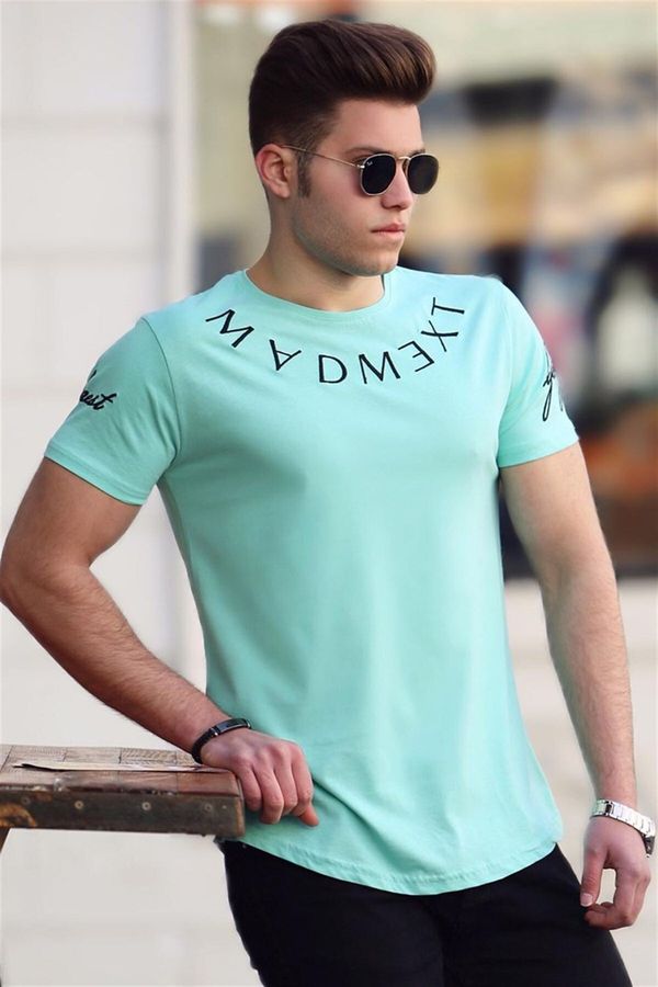 Madmext Madmext Men's Green Embroidered T-Shirt 4512