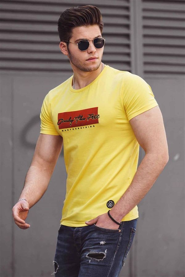Madmext Madmext Men's Printed Yellow T-Shirt 4589