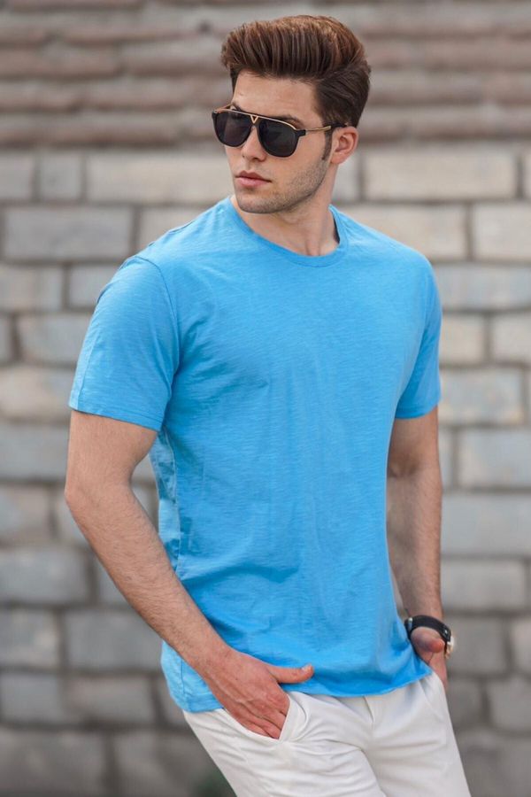 Madmext Madmext Men's Turquoise Basic T-Shirt 5268