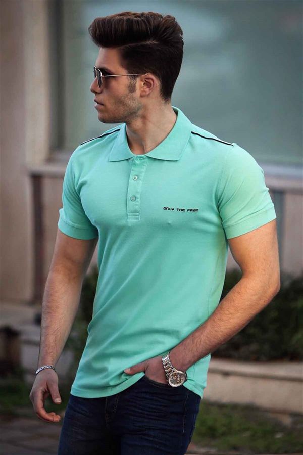 Madmext Madmext Men's Turquoise Polo Neck T-Shirt 4558