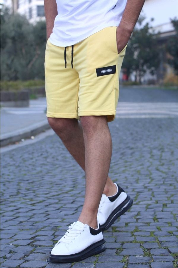 Madmext Madmext Men's Yellow Basic Capri Shorts