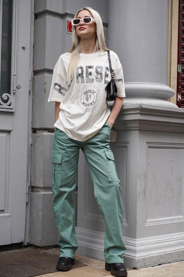 Madmext Madmext Mint Green Pocket Detailed Cargo Trousers