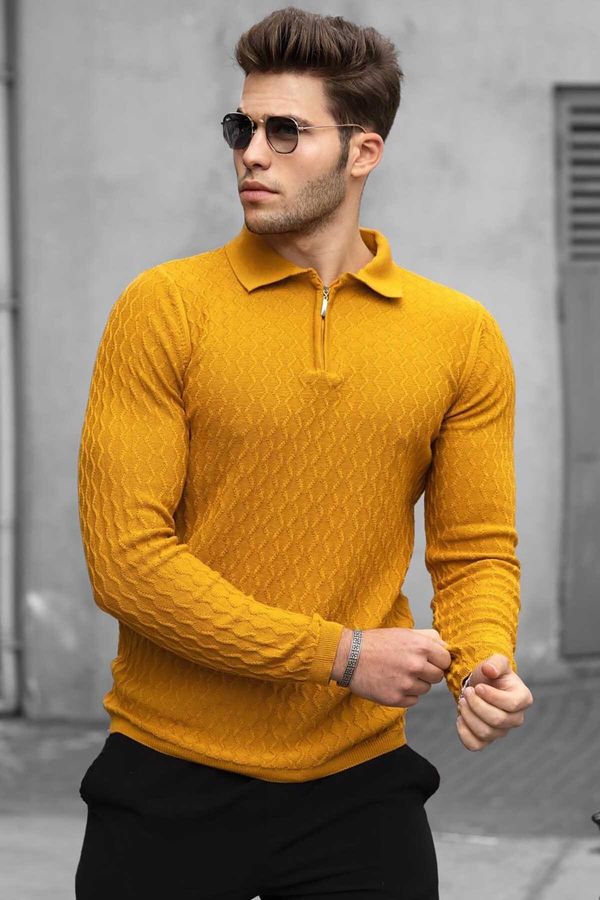 Madmext Madmext Mustard Polo Neck Sweater 4713