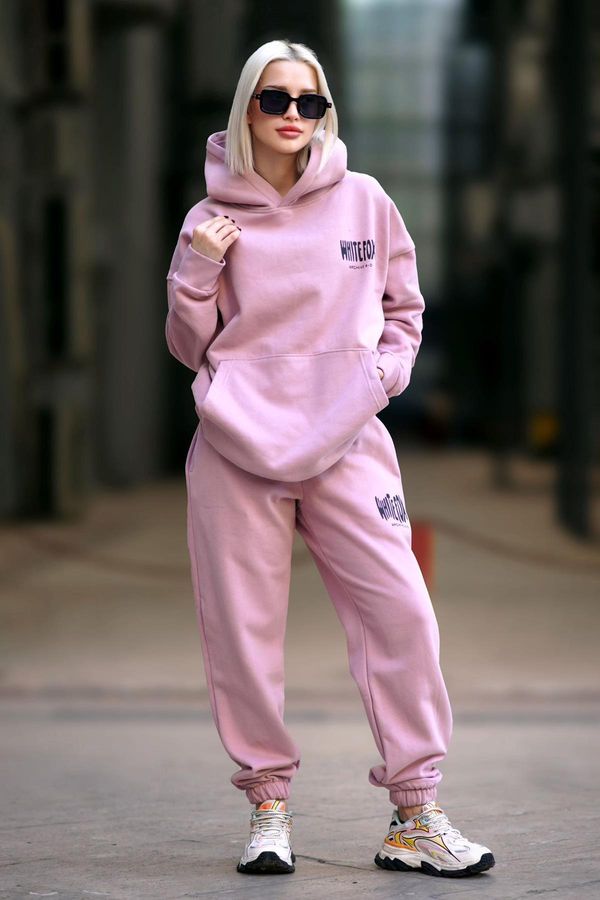 Madmext Madmext Pale Pink Women's Hooded Tracksuit