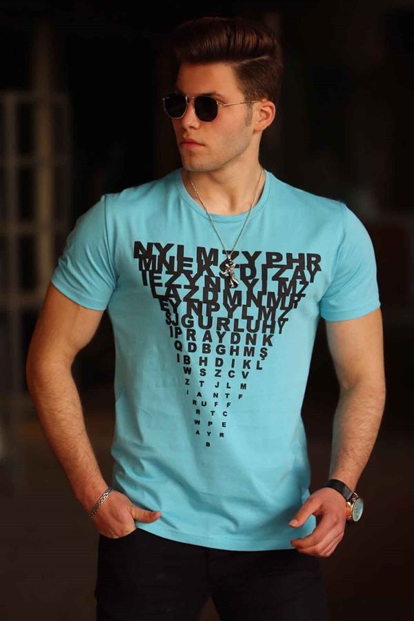Madmext Madmext Printed Men's Turquoise T-Shirt 4471