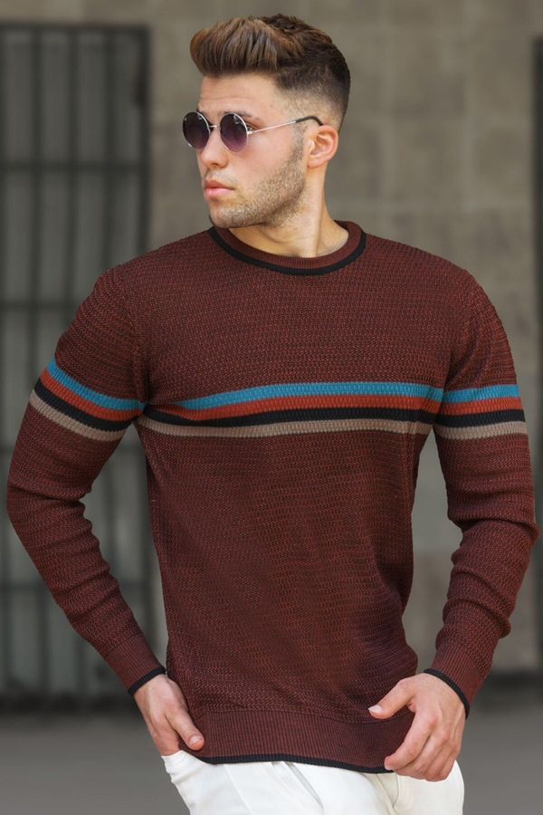 Madmext Madmext Tile Striped Detail Men's Sweater 5160