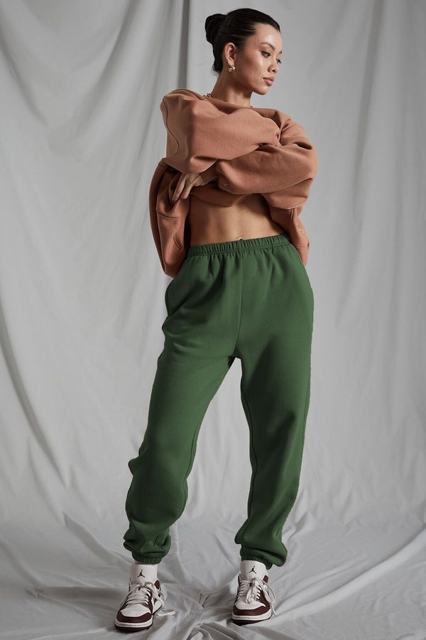 Madmext Madmext Women's Khaki Oversized Sweatpants With An Elastic Waist