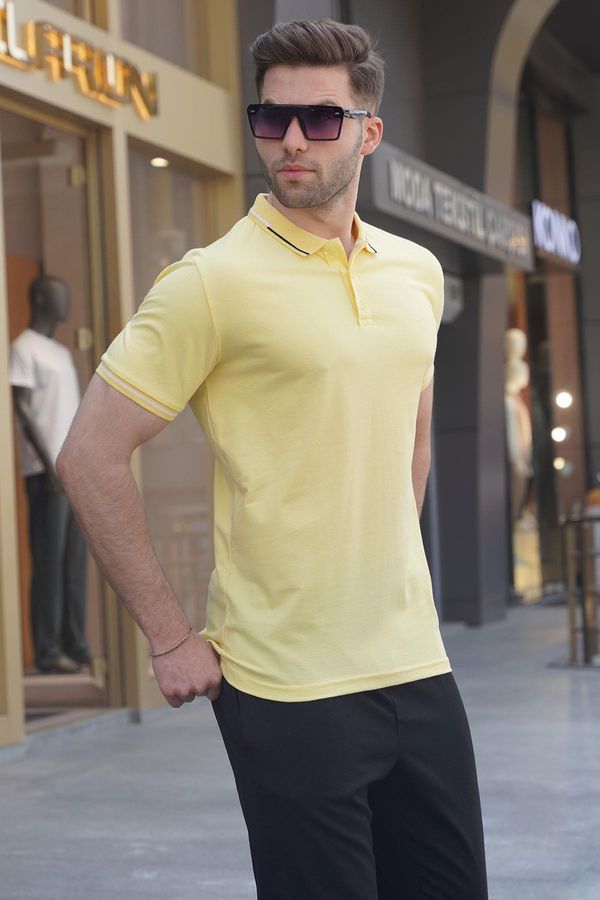 Madmext Madmext Yellow Polo-Collar Men's T-Shirt 6113