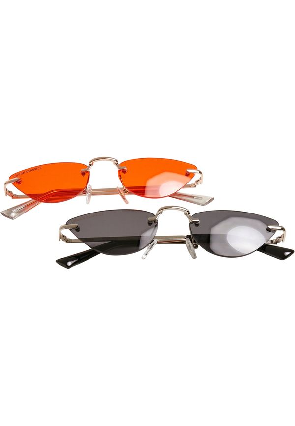 Urban Classics Accessoires Manhatten 2-Pack Sunglasses Silver/Black+Gold/Orange